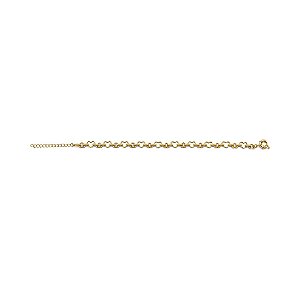 Tornozeleira de coração cravejada de zircônia cristal banho em ouro 18k
