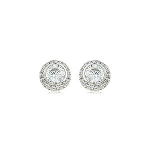 Brinco de base cravejado de zircônia cristal banho em ouro 18k