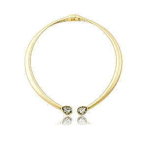 Aro acetinado liso com detalhe em zircônia fumê claro banho em ouro 18k