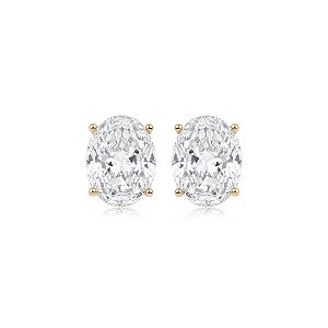 Brinco de base com zircônia cristal banho em ouro 18k
