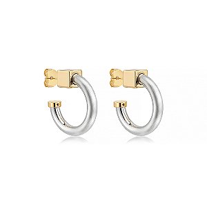 Brinco de argola acetinado liso com banho duplo