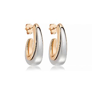 Brinco de argola acetinado liso com banho duplo