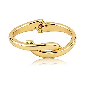 Bracelete dourado liso banho em ouro 18k