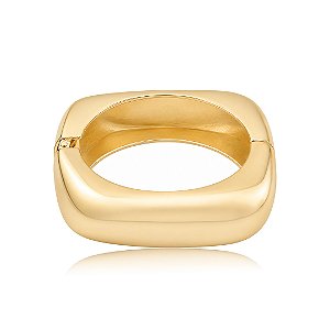 Bracelete dourado liso banho em ouro 18k