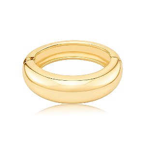 Bracelete dourado liso banho em ouro 18k
