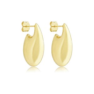 Brinco de argola dourada lisa banho em ouro 18k