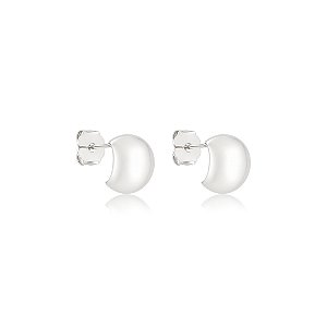 Brinco de argola lisa banho em ródio branco
