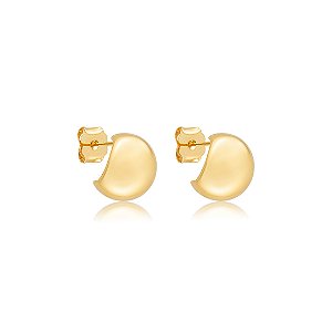 Brinco de argola dourada lisa banho em ouro 18k