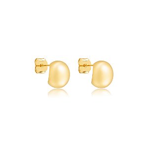 Brinco de argola dourada lisa banho em ouro 18k