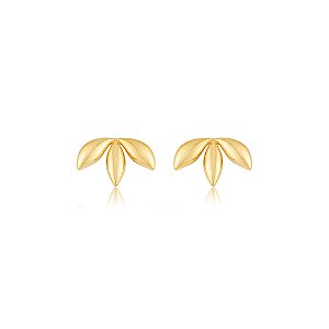 Brinco dourado liso banho em ouro 18k