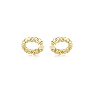 Piercing fake torcido liso banho em ouro 18k