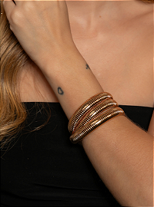 Pulseira de malha snake lisa banho em ouro 18k