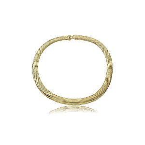 Pulseira de malha snake lisa banho em ouro 18k