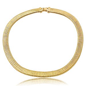 Colar de malha snake lisa banho em ouro 18k