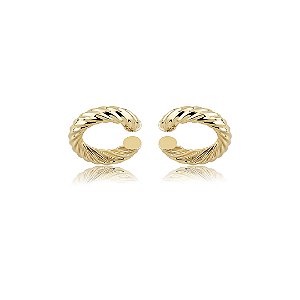 Piercing fake torcido liso banho em ouro 18k