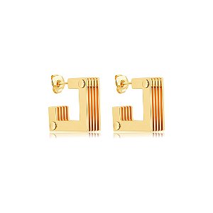 Brinco de argola liso banho em ouro 18k