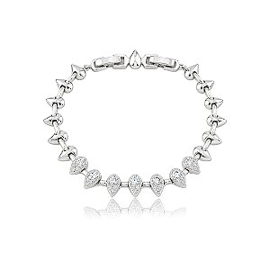 Pulseira cravejada de zircônia cristal banho em ródio branco