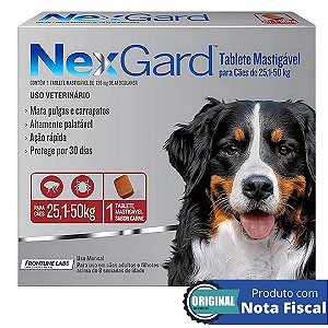 Nexgard Antipulgas E Carrapatos Cães 25,1 A 50kg Com 1 Tabletes