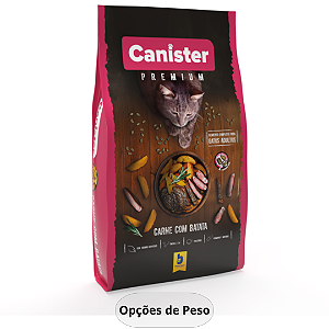 Ração Canister Premium para Gatos Adultos Sabor Carne com Batata