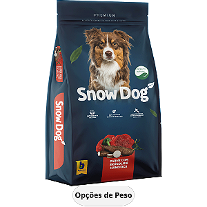 Ração Snow Dog Premium para Cães Adultos Sabor Carne com Brócolis e Mandioca