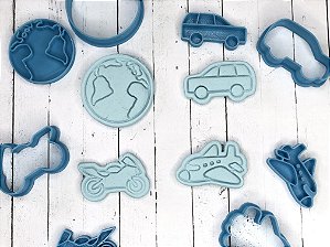 Kit cortadores de bolacha volta ao mundo