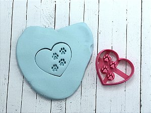 Cortador de Biscoito Coração com Patinhas