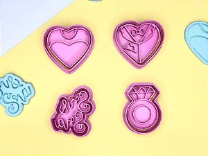 Kit Cortador de Biscoito Casamento