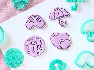 Kit Cortador de Biscoito Chuva de Amor