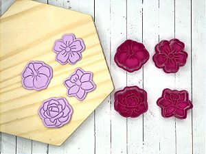 Kit Cortador de Biscoito Flores
