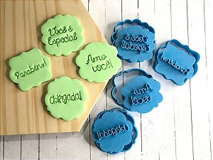 Kit Cortador de Biscoito Obrigada!