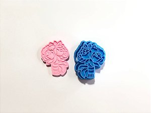 Cortador de biscoito Buquê de flores com carimbo