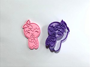 Cortador de Biscoito Ginger bengala com carimbo