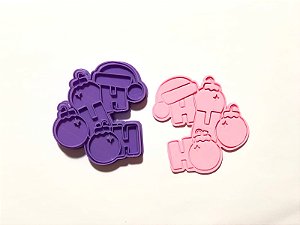 Cortador de Biscoito HoHoHo com carimbo