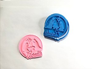 Cortador de Biscoito Presépio Acredite com carimbo