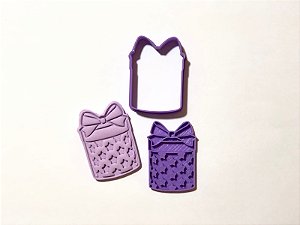 Cortador de Biscoito Presente com carimbo