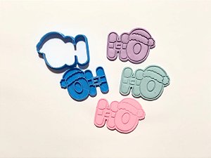 Cortador de Biscoito Ho de Gorro com carimbo