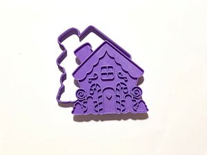 Cortador de Biscoito Casinha de Doces com carimbo