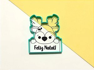 Cortador de Biscoito Plaquinha Rena Natalina
