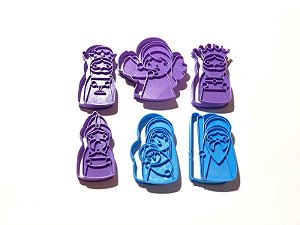 Kit Cortadores de Biscoito Presépio com Carimbo