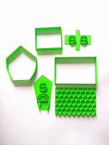 Kit Cortador de Biscoito Casinha com Marcador