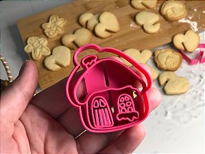 Cortador de Biscoito Casinha com Carimbo