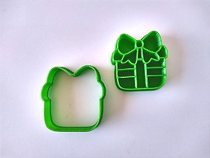 Cortador de Biscoito Presente com Carimbo