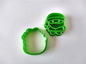 Cortador de Biscoito Papai Noel com Carimbo