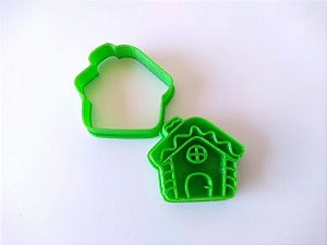 Cortador de Biscoito Casinha com Carimbo