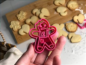Cortador de Biscoito Gingerbread mordido com Carimbo