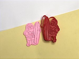 Cortador de Biscoito Papai noel Surfista Verão