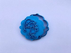 Cortador de Biscoito Duende Corpo Inteiro com Carimbo