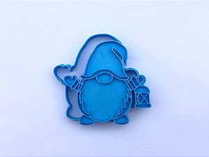 Cortador de Biscoito Duende com Lamparina com Carimbo