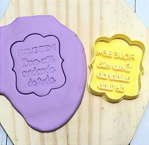 Cortador de Biscoito plaquinha Fique Bem!