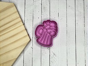 Cortador de Bolacha caneca chopp com carimbo